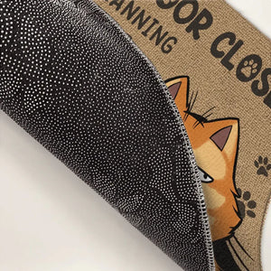 Please Keep Door Closed Cats Planning Escape - Cat Personalized Custom Home Decor Decorative Mat - House Warming Gift For Pet Lovers, Pet Owners