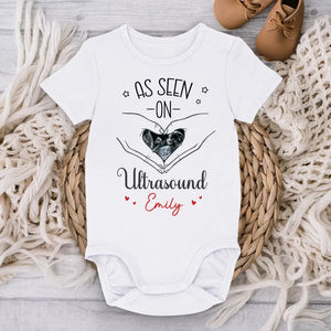 Custom Photo As Seen On Ultrasound - Family Personalized Custom Baby Onesie - Mother's Day, Baby Shower Gift, Gift For First Mom