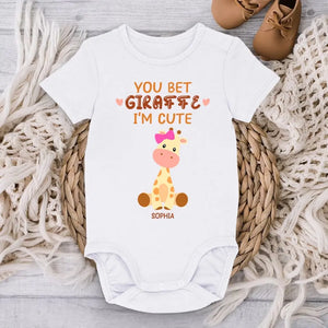 You Bet Giraffe - Family Personalized Custom Baby Onesie - Mother's Day, Baby Shower Gift, Gift For First Mom