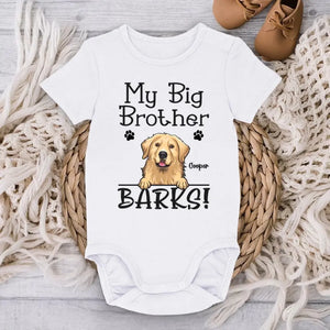 My Big Brothers Bark - Dog Personalized Custom Baby Onesie - Baby Shower Gift, Gift For First Mom, Pet Owners, Pet Lovers