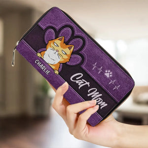 Happy Being Fur Mom - Dog & Cat Personalized Custom Clutch Purse - Gift For Pet Owners, Pet Lovers