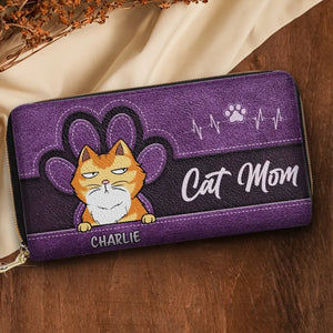 Happy Being Fur Mom - Dog & Cat Personalized Custom Clutch Purse - Gift For Pet Owners, Pet Lovers