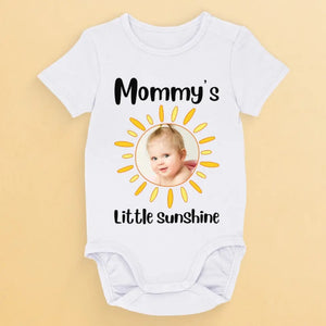 Custom Photo Little Sunshine - Family Personalized Custom Baby Onesie - Baby Shower Gift, Gift For First Mom