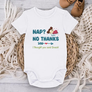 Nap, No Thanks - Family Personalized Custom Baby Onesie - Mother's Day, Baby Shower Gift, Gift For First Mom