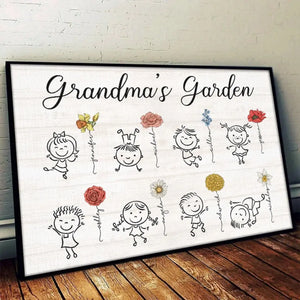 Garden Of Love - Family Personalized Custom Horizontal Poster - Gift For Grandma