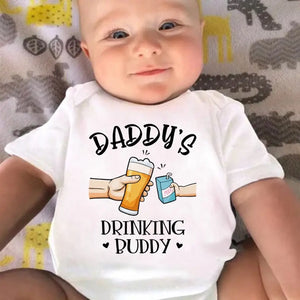 Your Drinking Buddy - Family Personalized Custom Baby Onesie - Mother's Day, Baby Shower Gift, Gift For First Mom