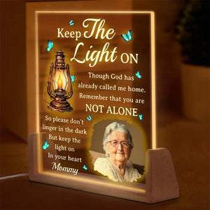 Custom Photo You Are Not Alone - Memorial Personalized Custom Shaped 3D LED Walnut Night Light - Sympathy Gift For Family Members