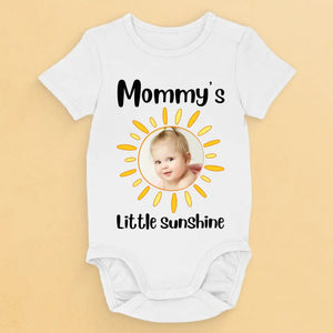 Custom Photo Little Sunshine - Family Personalized Custom Baby Onesie - Baby Shower Gift, Gift For First Mom