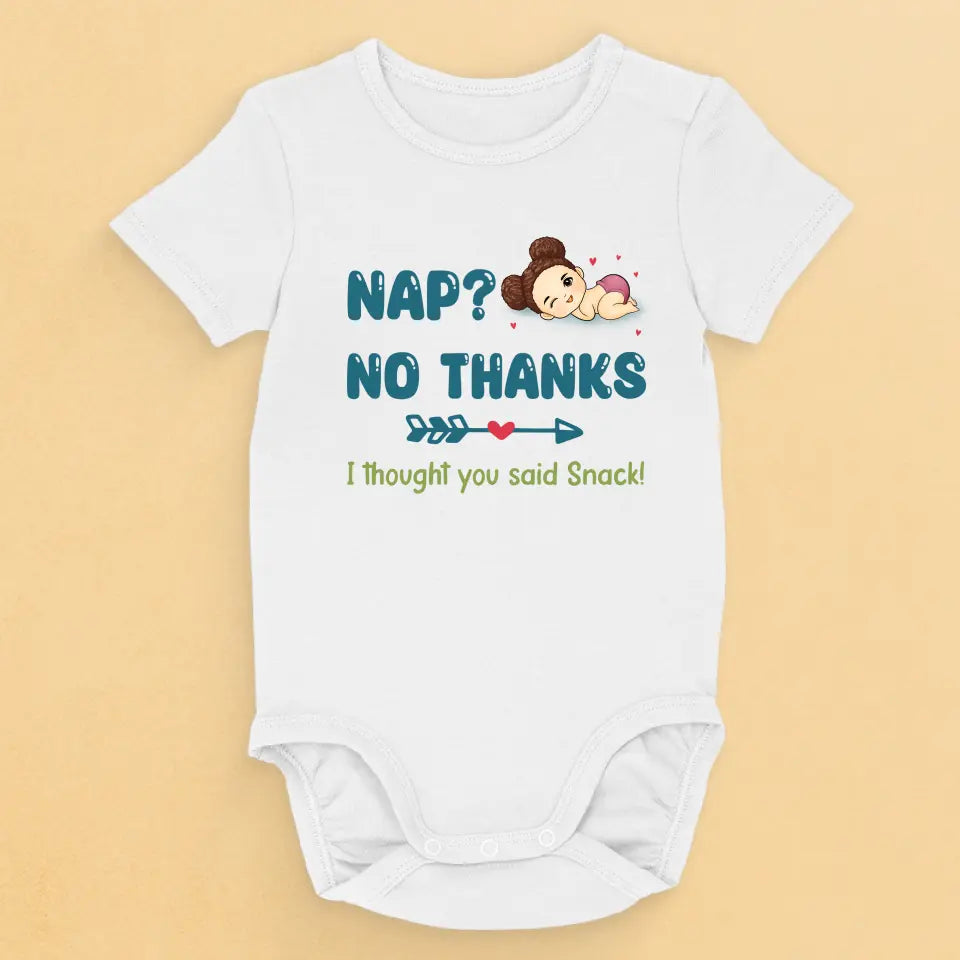 Nap, No Thanks - Family Personalized Custom Baby Onesie - Mother's Day, Baby Shower Gift, Gift For First Mom