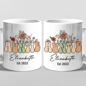 Love Being Called Auntie - Family Personalized Custom Mug - Gift For Family Members