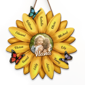 Custom Photo The World Best Nana - Family Personalized Custom Home Decor Wood Sign - House Warming Gift For Mom, Grandma