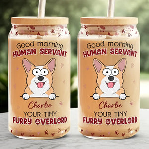 Your Tiny Furry Overlords - Dog & Cat Personalized Custom Glass Cup, Iced Coffee Cup -  Gift For Pet Owners, Pet Lovers