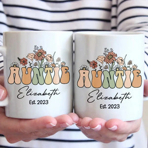 Love Being Called Auntie - Family Personalized Custom Mug - Gift For Family Members