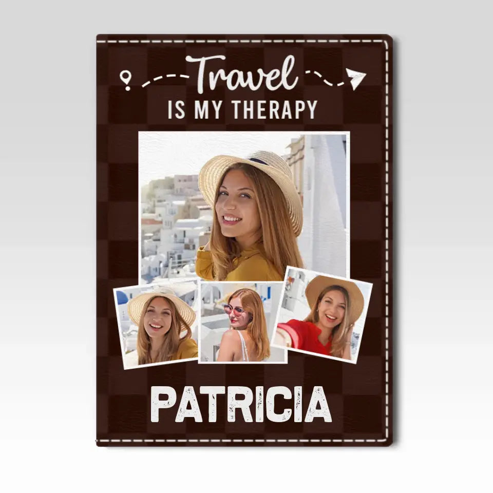 Custom Photo Collect Moments, Not Things - Travel Personalized Custom Passport Cover, Passport Holder - Holiday Vacation Gift, Gift For Adventure Travel Lovers