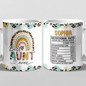 Best Auntie Nutritional Facts - Family Personalized Custom Mug - Gift For Family Members