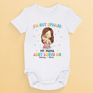 My Mama Just Love Me - Family Personalized Custom Baby Onesie - Mother's Day, Baby Shower Gift, Gift For First Mom