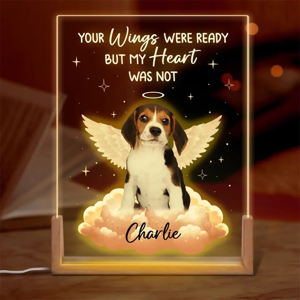 Custom Photo You Left Paw Prints On My Heart - Memorial Personalized Custom Shaped 3D LED Walnut Night Light - Sympathy Gift For Pet Owners, Pet Lovers