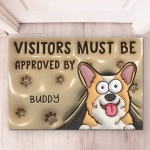 Welcome To Our Home - Dog Personalized Custom 3D Inflated Effect Printed Home Decor Decorative Mat - House Warming Gift For Pet Owners, Pet Lovers