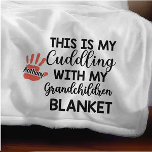 Think Of This Blanket As A Hug - Family Personalized Custom Blanket - Gift For Grandma