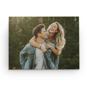 Custom Photo Together We Make A Family - Couple Personalized Custom Horizontal Rectangle Shaped Building Brick Blocks - Gift For Husband Wife, Anniversary