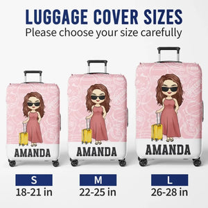 So The Adventure Begins - Travel Personalized Custom Luggage Cover - Holiday Vacation Gift, Gift For Adventure Travel Lovers