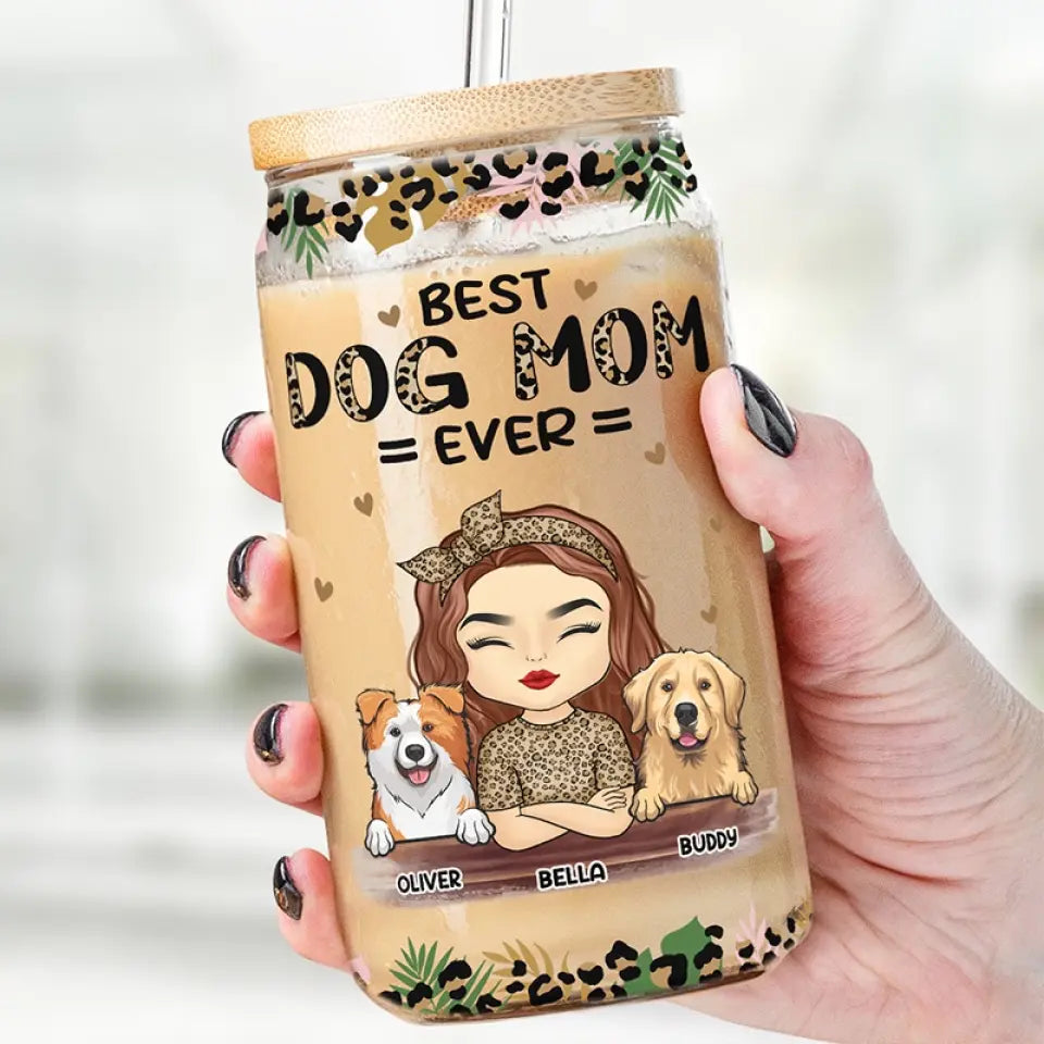 You Are The Best Cat Mom Ever - Dog & Cat Personalized Custom Glass Cup, Iced Coffee Cup -  Mother's Day, Gift For Pet Owners, Pet Lovers