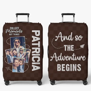 Custom Photo If Not Now Then When - Travel Personalized Custom Luggage Cover - Holiday Vacation Gift, Gift For Adventure Travel Lovers