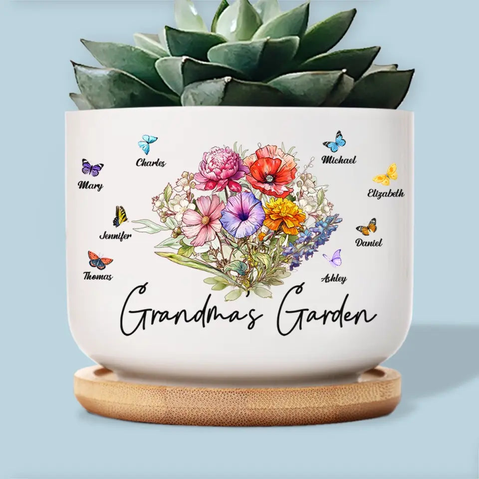 The Family Is The First Essential Cell - Family Personalized Custom Home Decor Ceramic Plant Pot - Mother's Day, House Warming Gift For Mom, Grandma