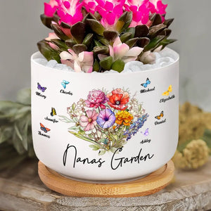 The Family Is The First Essential Cell - Family Personalized Custom Home Decor Ceramic Plant Pot - Mother's Day, House Warming Gift For Mom, Grandma