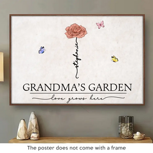 A Grandma Is Love That You Never Outgrow - Family Personalized Custom Horizontal Poster - Mother's Day, Gift For Grandma