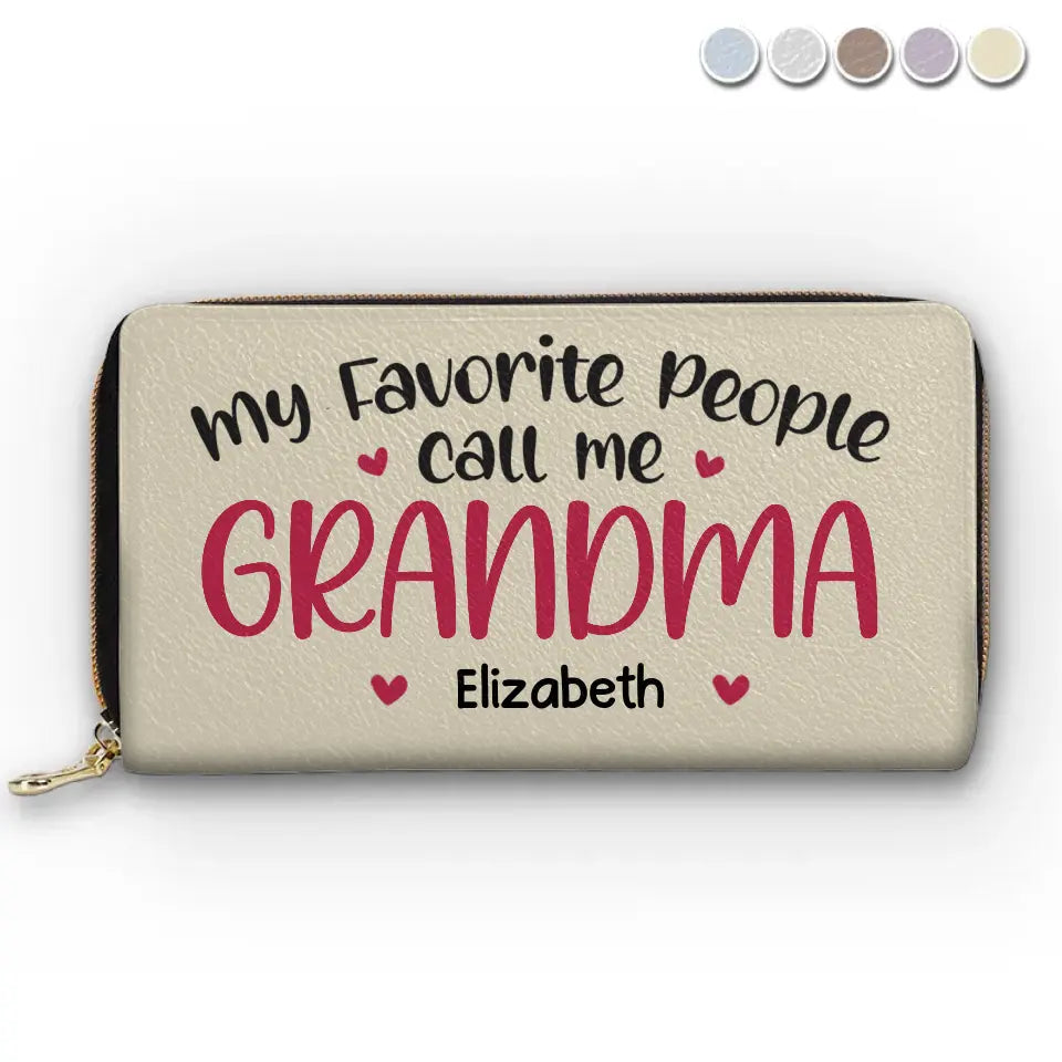 My Favourite People Call Me Grandma - Family Personalized Custom Clutch Purse - Mother's Day, Gift For Mom, Grandma