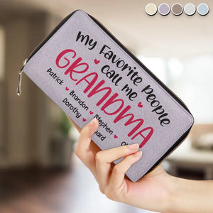 My Favourite People Call Me Grandma - Family Personalized Custom Clutch Purse - Mother's Day, Gift For Mom, Grandma