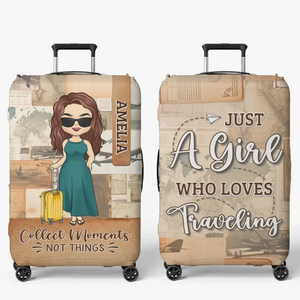 Just A Guy Who Loves Traveling - Travel Personalized Custom Luggage Cover - Holiday Vacation Gift, Gift For Adventure Travel Lovers