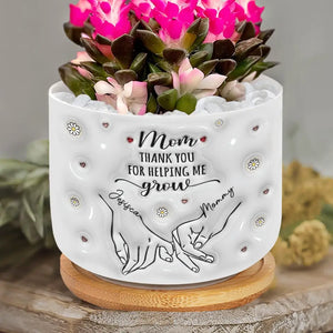 If Mothers Were Flowers - Family Personalized Custom 3D Inflated Effect Printed Home Decor Ceramic Plant Pot - House Warming Gift For Mom