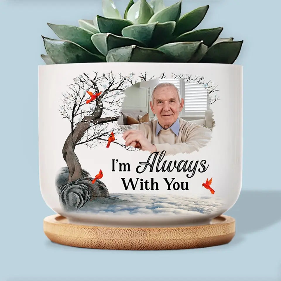 Custom Photo Not A Day Goes By That You Are Not Missed - Memorial Personalized Custom Home Decor Ceramic Plant Pot - Sympathy Gift For Family Members