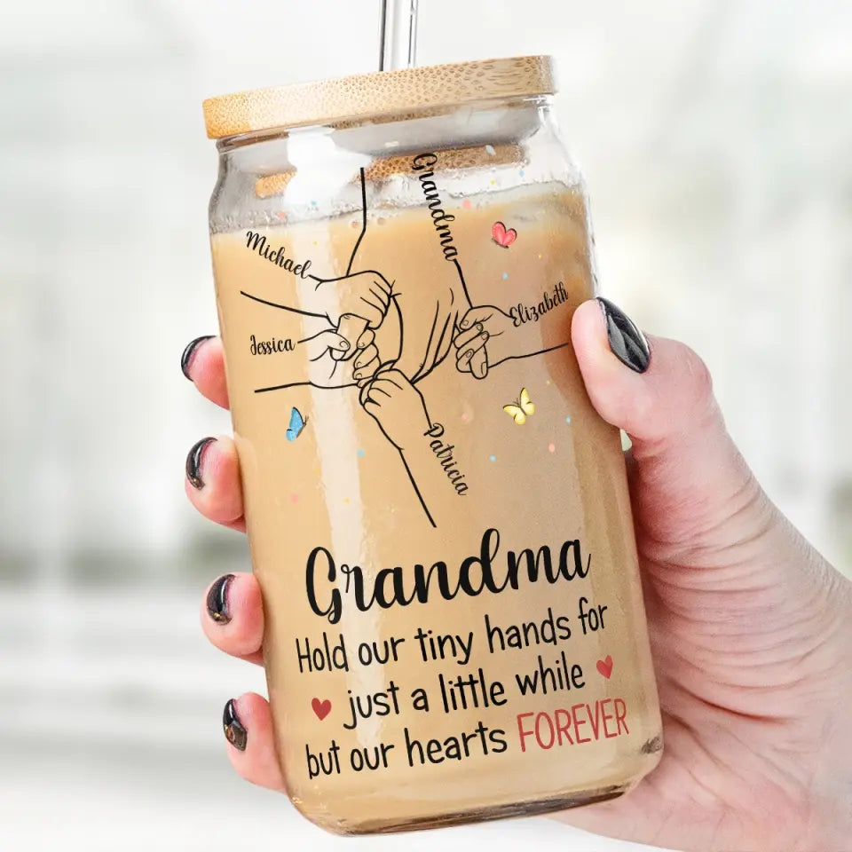 The Only Love That I Really Believe In - Family Personalized Custom Glass Cup, Iced Coffee Cup - Mother's Day, Gift For Mom, Grandma