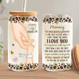 You Cuddle Me So Gently - Family Personalized Custom Glass Cup, Iced Coffee Cup - Mother's Day, Baby Shower Gift, Gift For First Mom