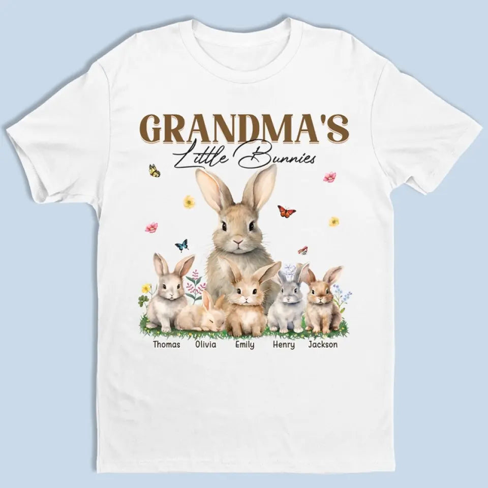 Grandma's Little Bunny - Family Personalized Custom Unisex T-shirt, Hoodie, Sweatshirt - Mother's Day, Gift For Mom, Grandma