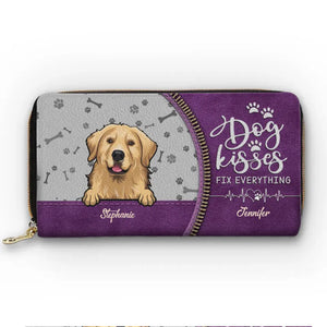 Dog Kisses Fix Everything - Dog & Cat Personalized Custom Clutch Purse - Gift For Pet Owners, Pet Lovers