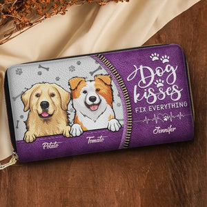 Dog Kisses Fix Everything - Dog & Cat Personalized Custom Clutch Purse - Gift For Pet Owners, Pet Lovers