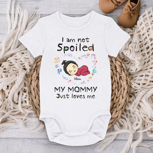 My Mommy Just Loves Me - Family Personalized Custom Baby Onesie - Mother's Day, Baby Shower Gift, Gift For First Mom