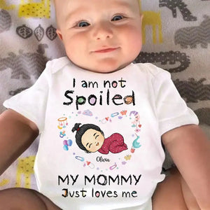 My Mommy Just Loves Me - Family Personalized Custom Baby Onesie - Mother's Day, Baby Shower Gift, Gift For First Mom