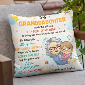 I'll Be Hugging You - Family Personalized Custom Pillow - Gift From Grandma