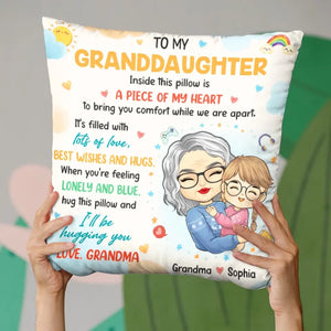 I'll Be Hugging You - Family Personalized Custom Pillow - Gift From Grandma