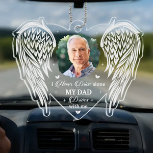 Custom Photo We're Always With You - Memorial Personalized Custom Car Ornament - Acrylic Custom Shaped - Sympathy Gift For Family Members