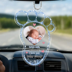 Custom Photo Drive Safe I Love You So Much - Family Personalized Custom Car Ornament - Acrylic Custom Shaped - Gift For Family Members