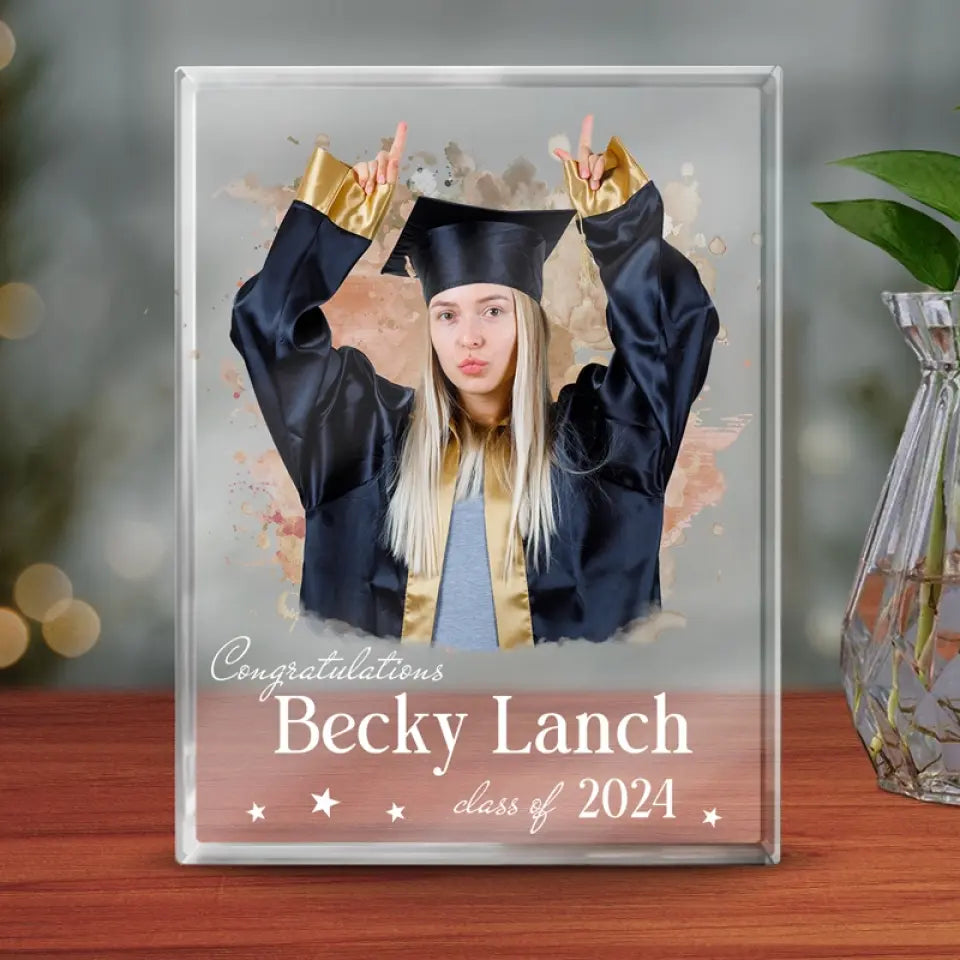 Custom Photo Happy Graduation - Family Personalized Custom Rectangle Shaped Acrylic Plaque - Graduation Gift For Siblings, Brothers, Sisters