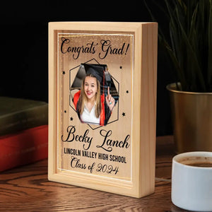 Custom Photo Congrats Grad - Family Personalized Custom Frame Light Box - Graduation Gift For Siblings, Brothers, Sisters