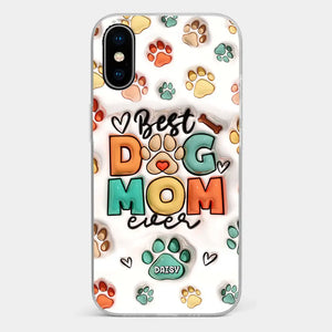 Best Fur Mom Ever - Dog & Cat Personalized Custom 3D Inflated Effect Printed Clear Phone Case - Gift For Pet Owners, Pet Lovers