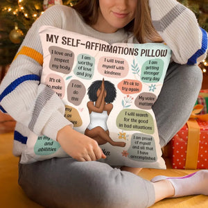 My Daily Self-Affirmations  - Yoga Personalized Custom Pillow - Gift For Yoga Lovers